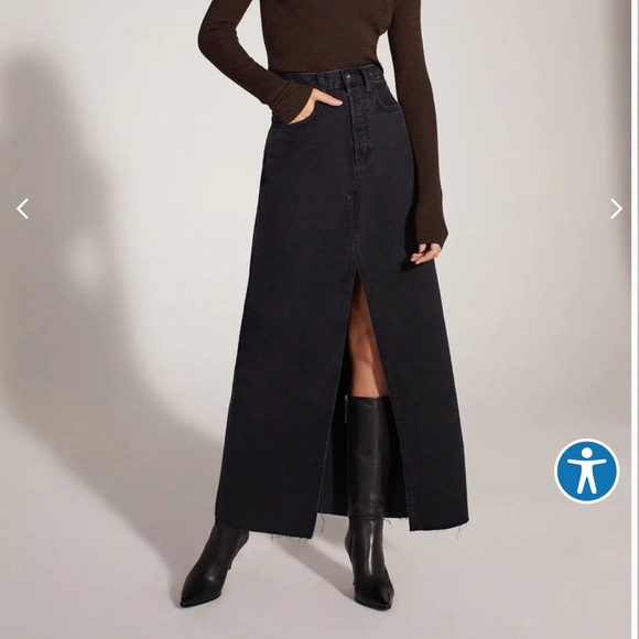 Favorite Daughter Sadie Black Denim Maxi Skirt | Size 31 - Picture 2 of 6